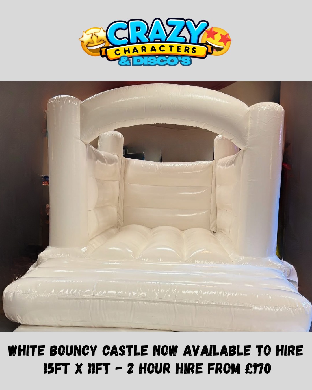 White Bouncy Castle - 15ft x 11ft
